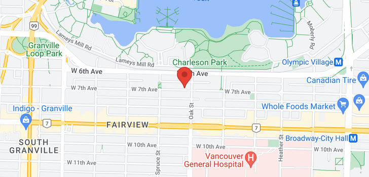map of 102 1005 W 7TH AVENUE